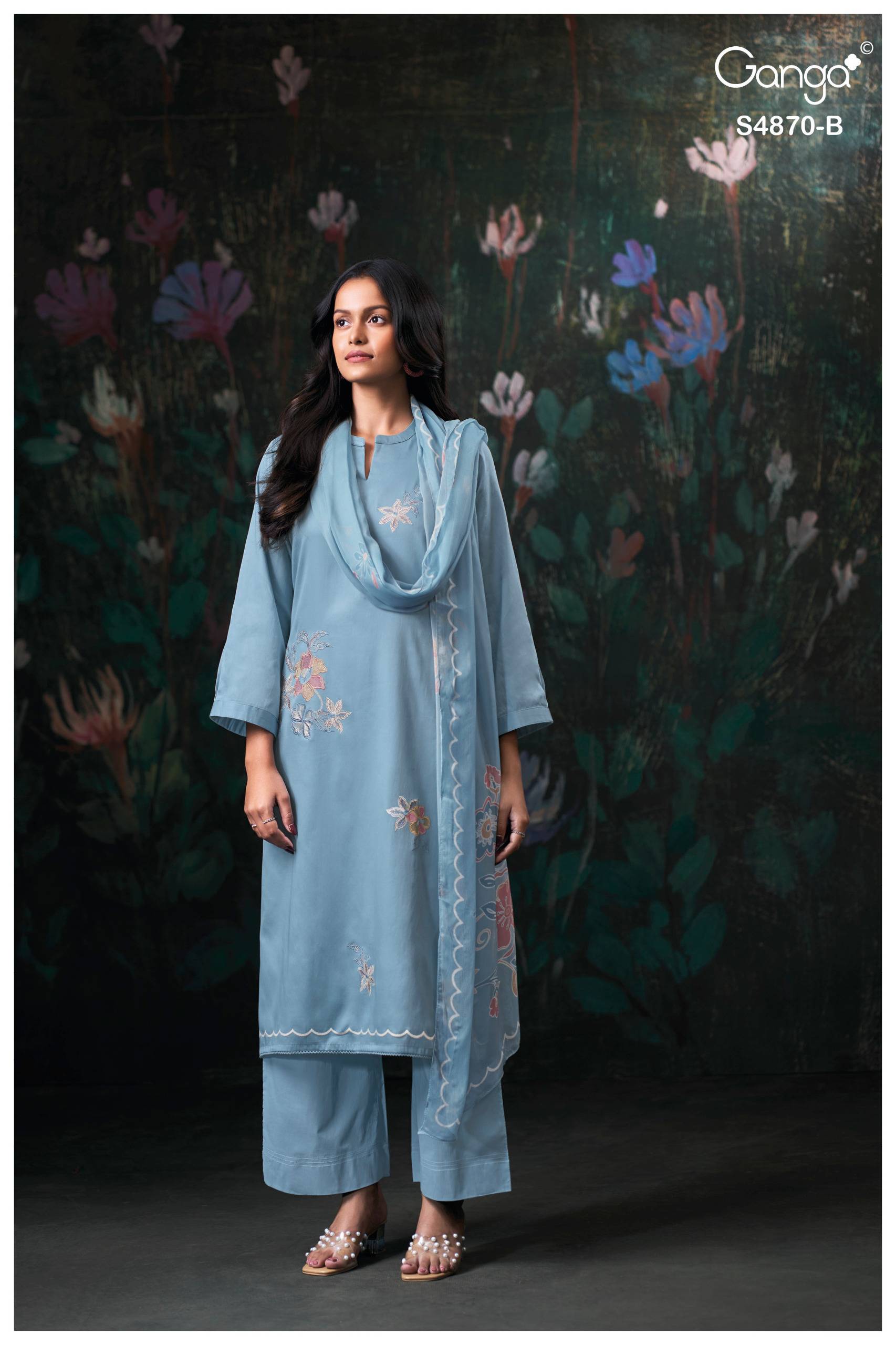 AMARY 4870 Series By GANGAFASHION Stylish Beautiful Colourful COTTON SATIN Dresses At Wholesale Price